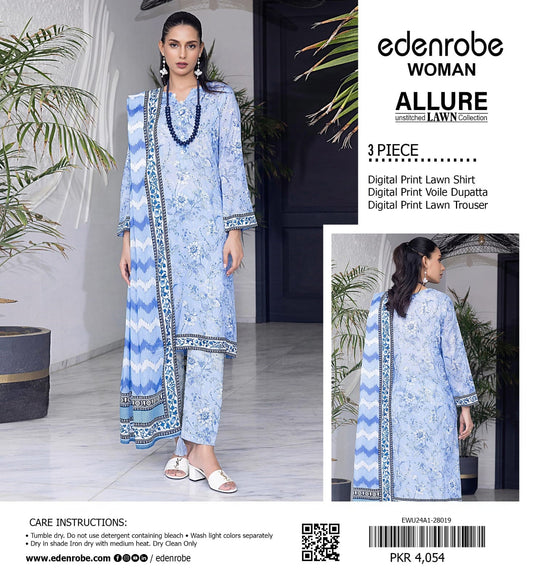 Edenrobe 3pc Lawn Voile Dupatta