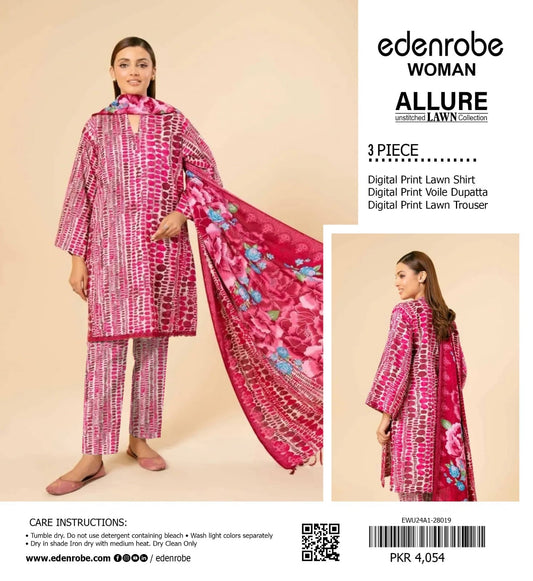 Edenrobe 3pc Lawn Voile Dupatta