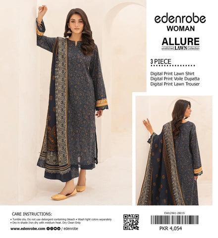Edenrobe 3pc Lawn Voile Dupatta