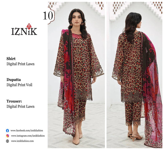 Iznic 3pc Lawn Voile Dupatta