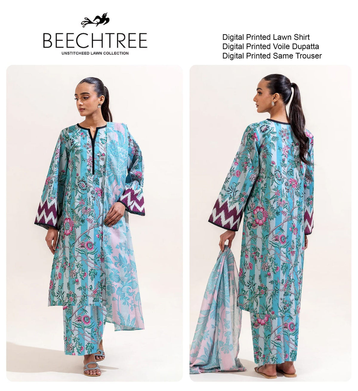 Beechtree 3pc Lawn Voile Dupatta