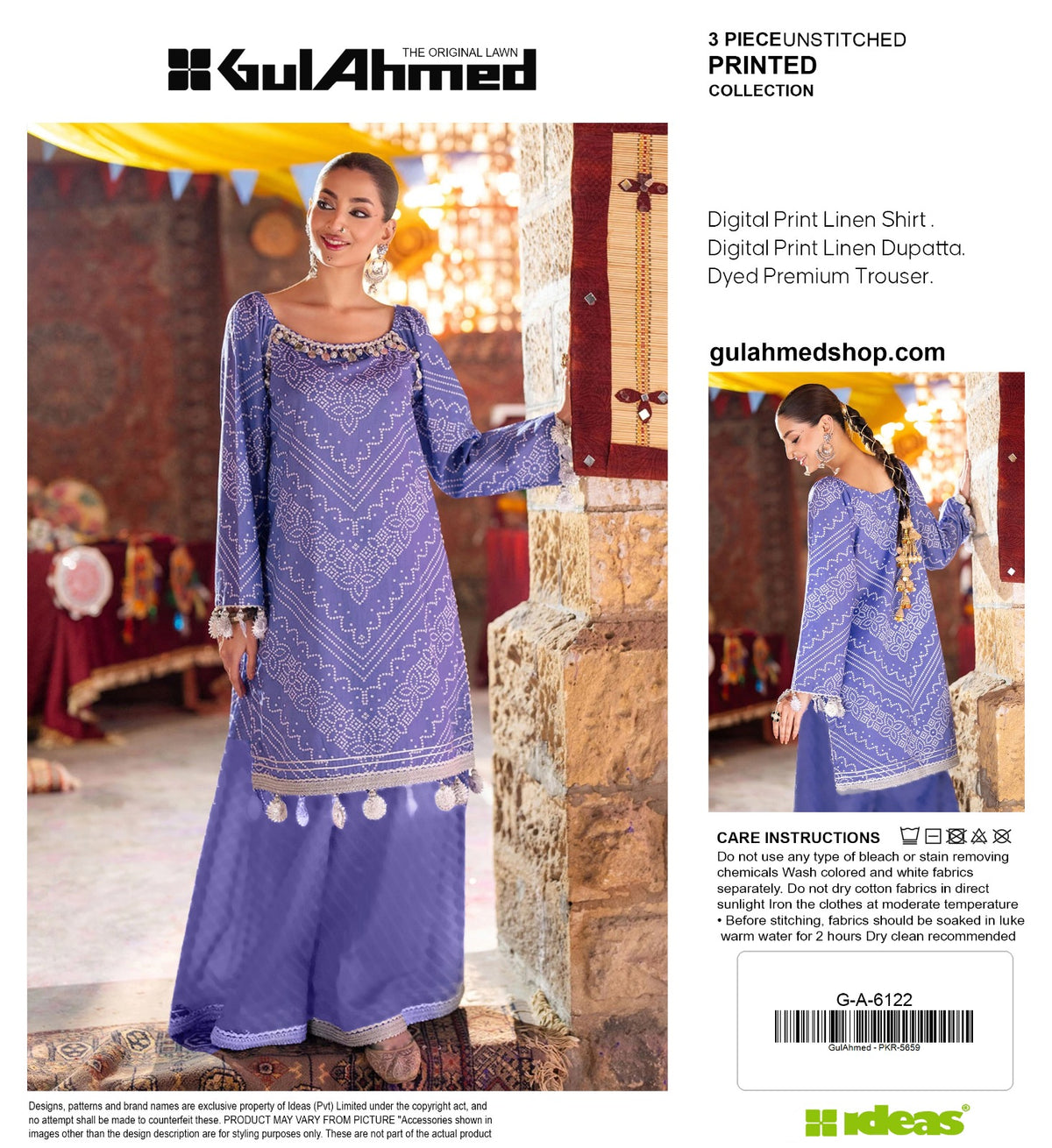 GUL AHMAD 3PC LINEN