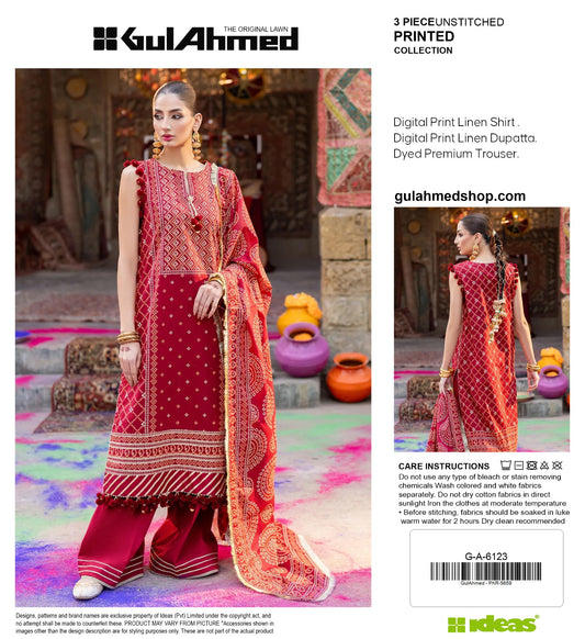 GUL AHMAD 3PC LINEN