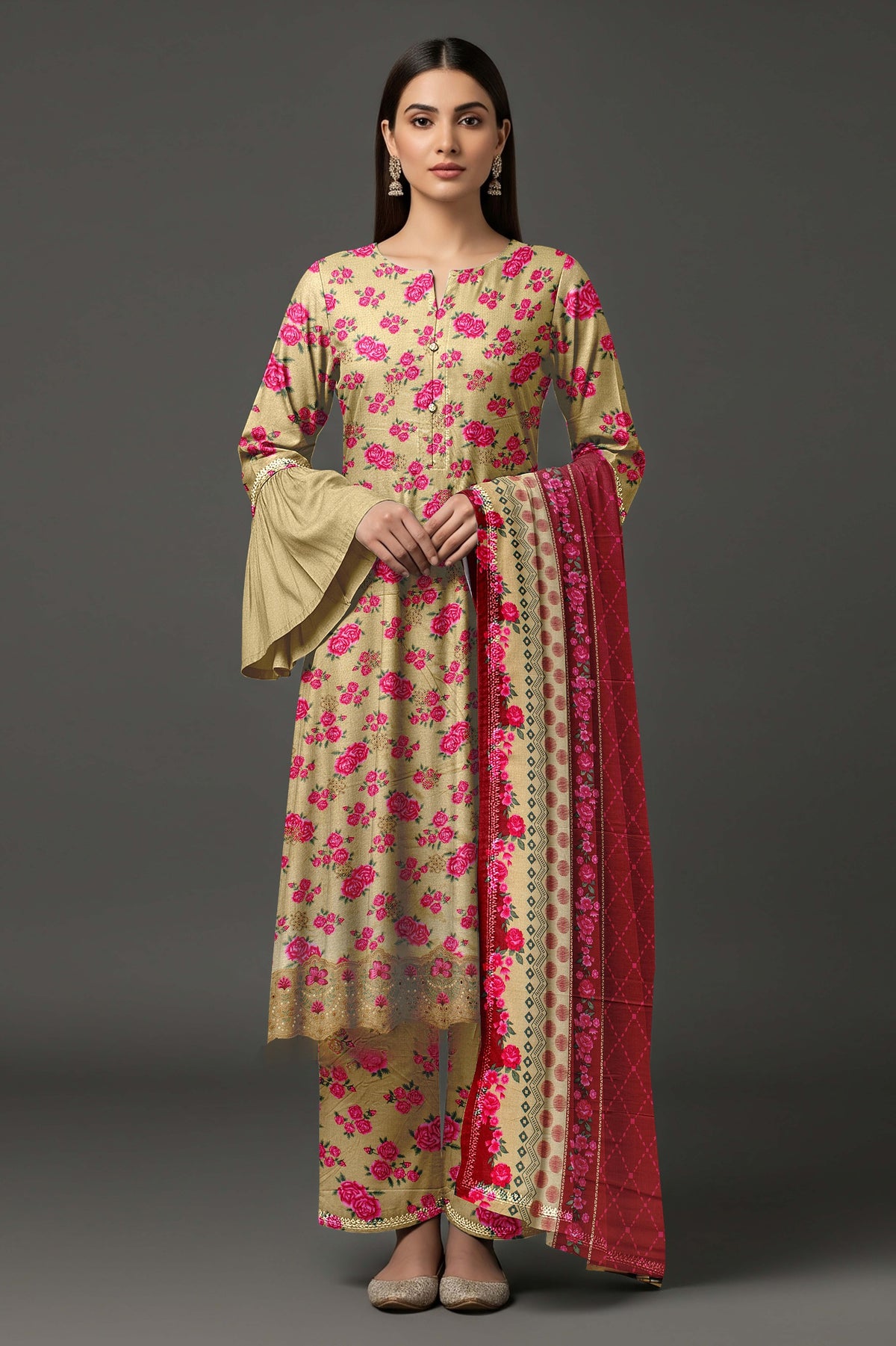 AJ EMB 3PC LINEN D-3642 A