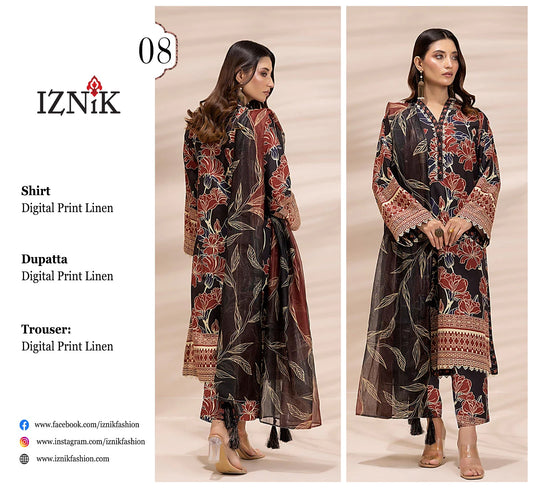 IZNIK 3PC LINEN D#08