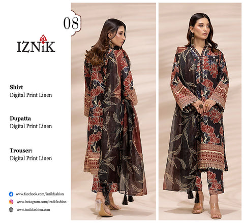 IZNIK 3PC LINEN D#08
