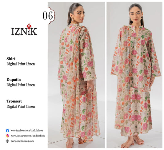 IZNIK 3PC LINEN D#06