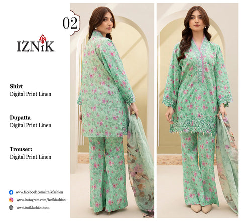 IZNIK 3PC LINEN D#02