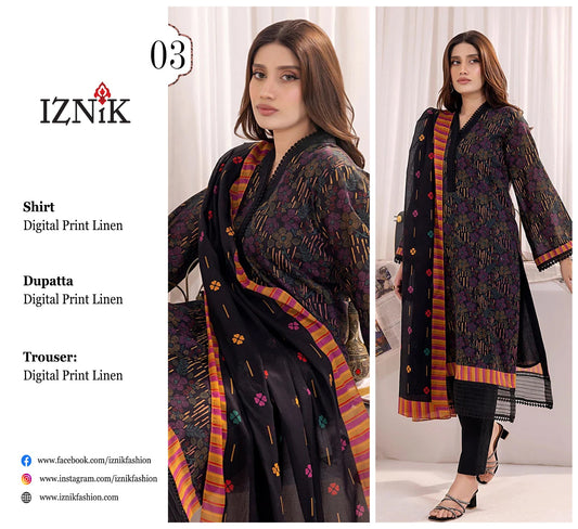IZNIK 3PC LINEN D#03