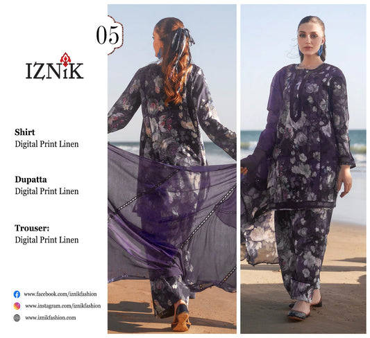 IZNIK 3PC LINEN D#05