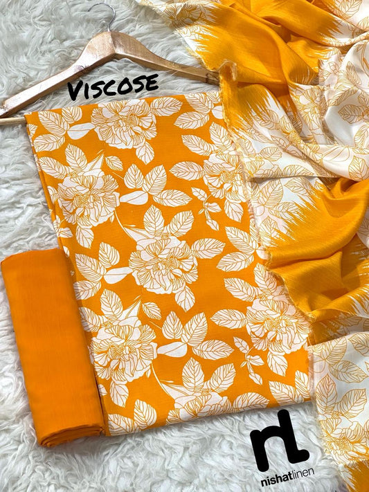 NISHAT 3PC VISCOSE BANA DORA