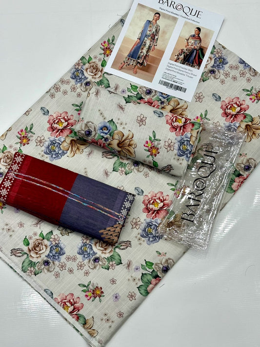 BAROOQUE KHADDAR  FANCY SHAWL 3PC