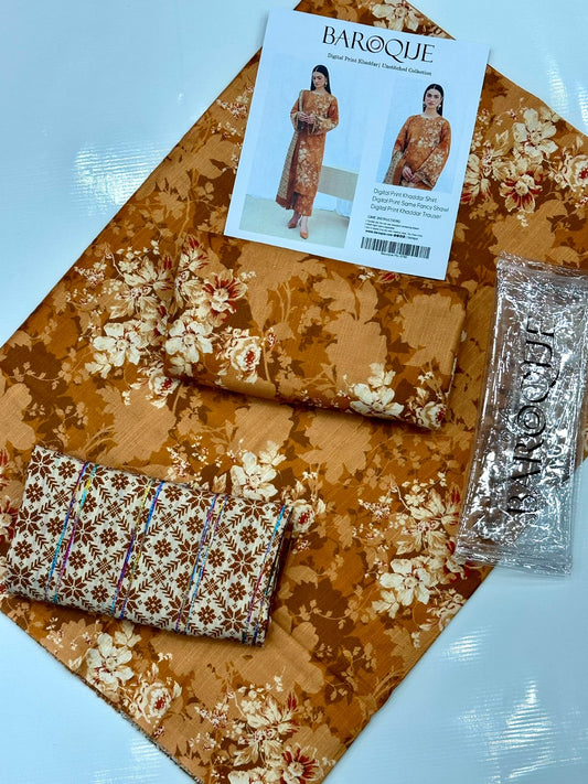 BAROOQUE KHADDAR FANCY SHAWL 3PC