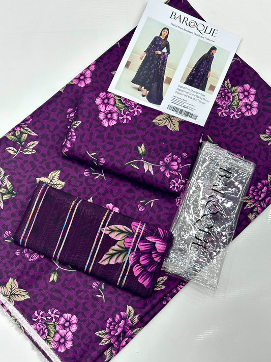 BAROOQUE KHADDAR  FANCY SHAWL 3PC