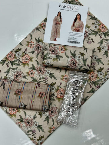 BAROOQUE KHADDAR  FANCY SHAWL 3PC
