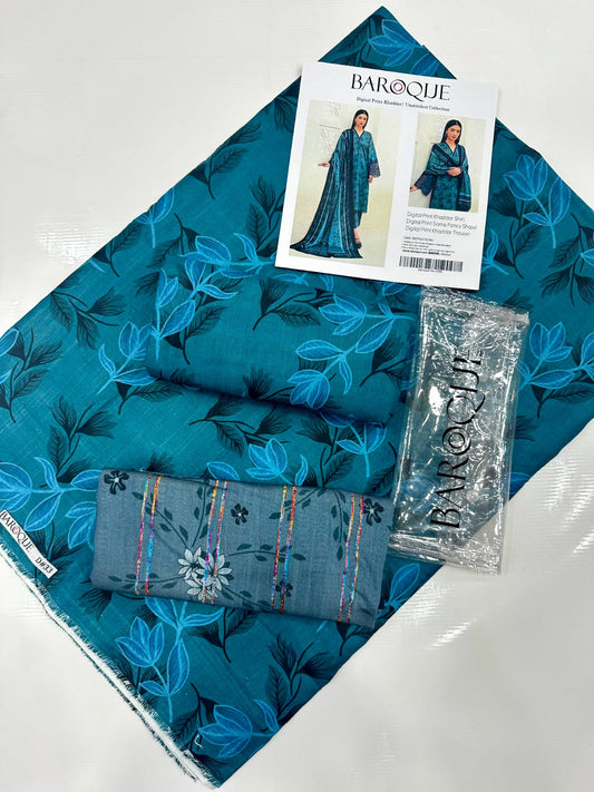 BAROOQUE KHADDAR FANCY SHAWL 3PC