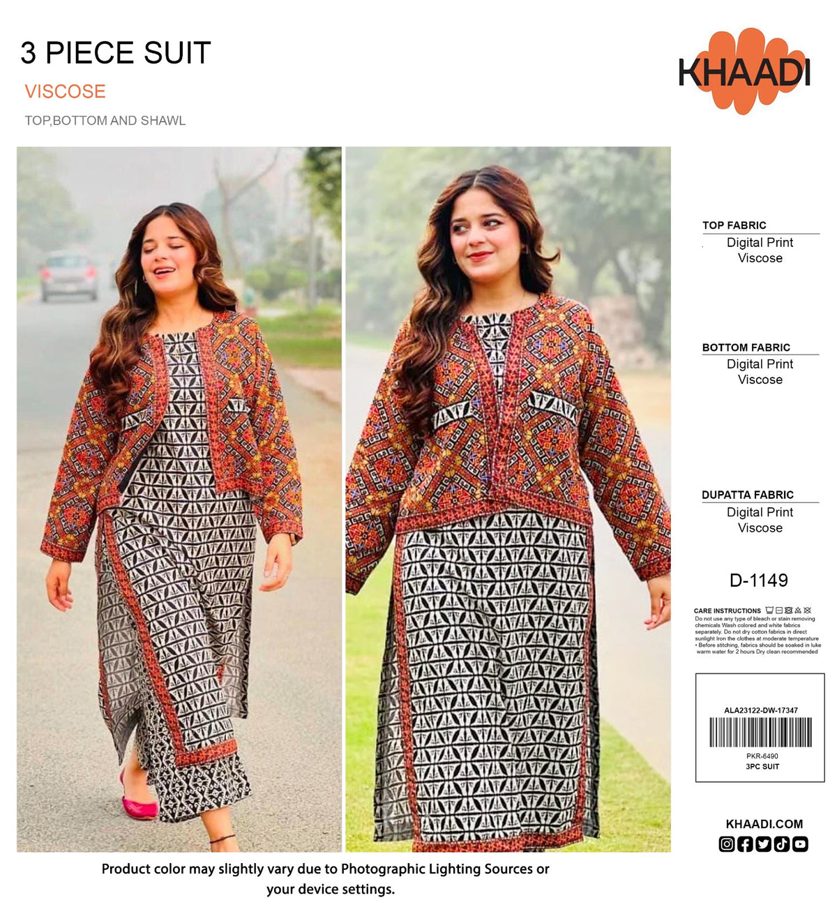 KHADI 3PC VISCOSE