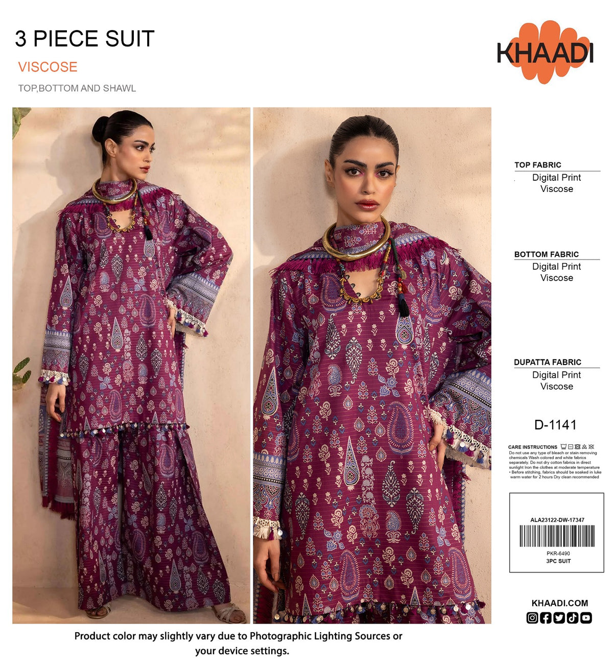 KHADI 3PC VISCOSE