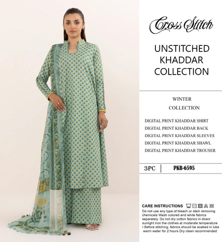 CROSS STICH KHADDAR  3PC