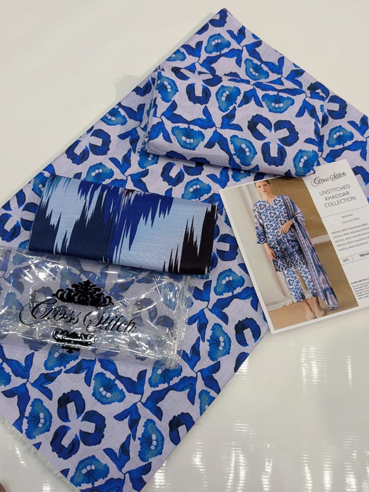 CROSS STICH KHADDAR  3PC