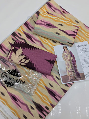 CROSS STICH KHADDAR  3PC