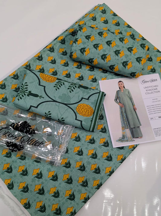 CROSS STICH KHADDAR  3PC