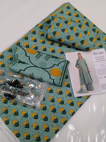 CROSS STICH KHADDAR  3PC