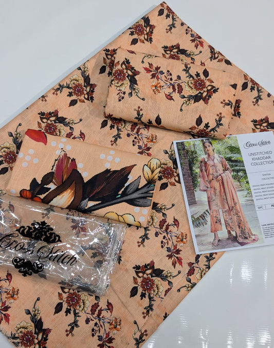 CROSS STICH KHADDAR  3PC