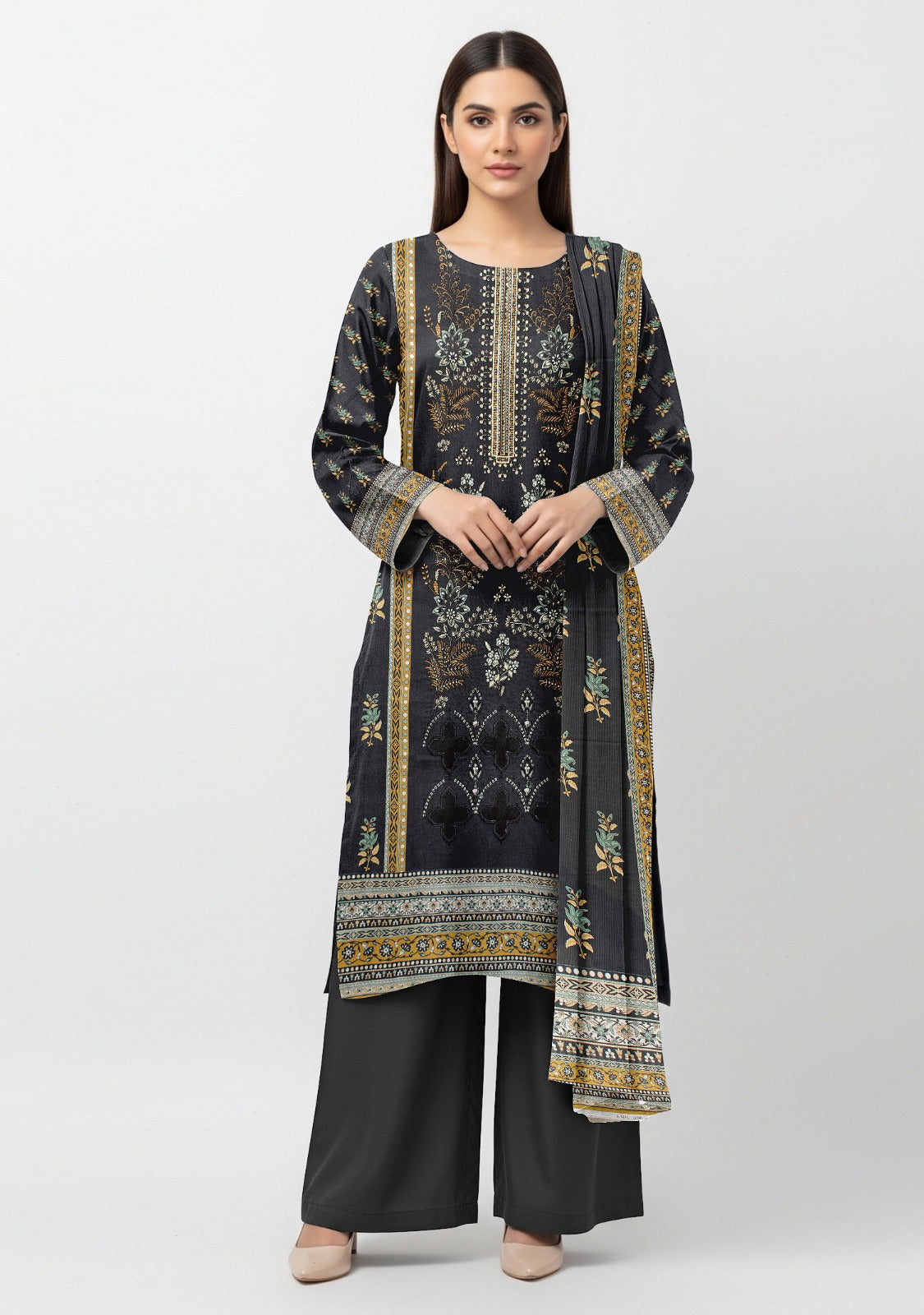 AJ EMB 3PC LINEN D-3613