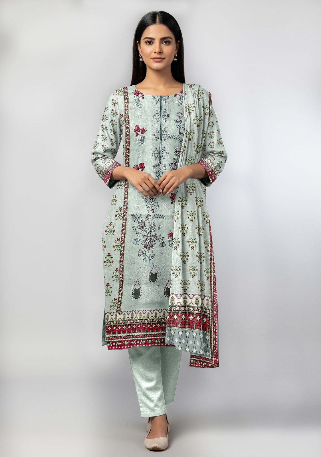 AJ EMB 3PC LINEN D-3618