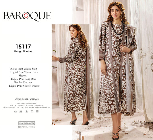 BAROQUE 3PC VISCOS BAMBAR DUPATTA D#15117
