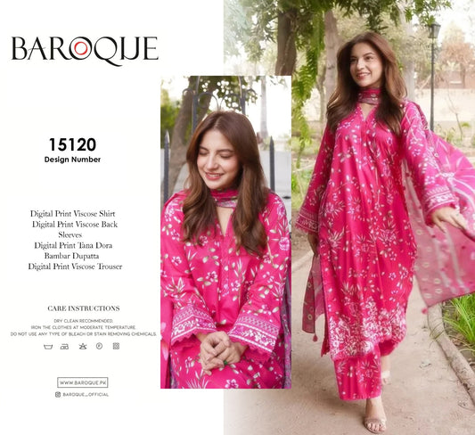 BAROQUE 3PC VISCOS BAMBAR DUPATTA D#15120
