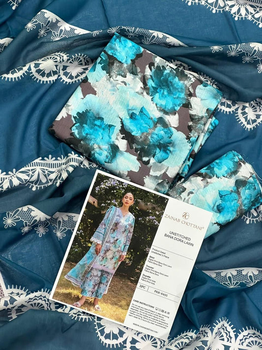 zainab chotani 3 pc lawn bana dora