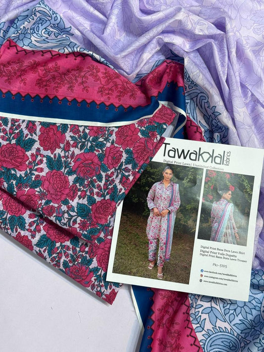 TAWAKAL 3 PC LAWN BANA DORA