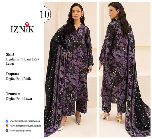 iznic 3 pc lawn bana dora
