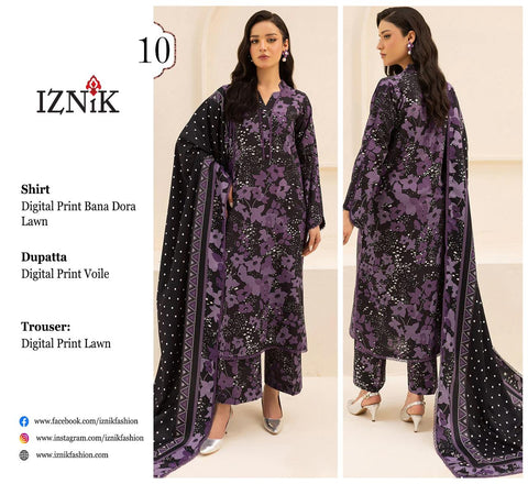 iznic 3 pc lawn bana dora
