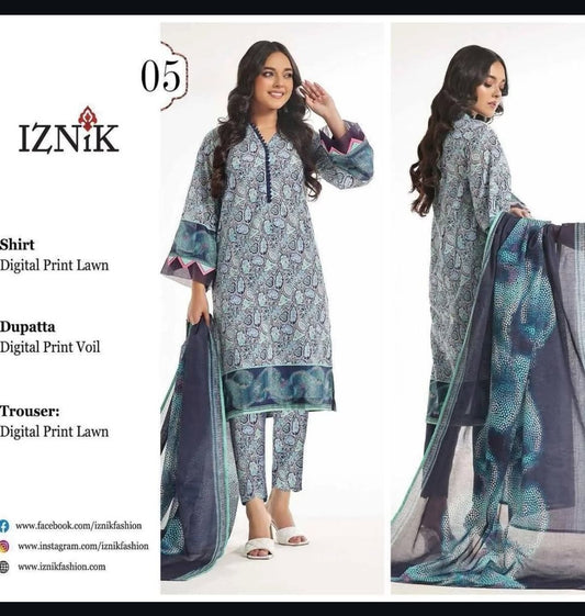 Iznic 3pc Lawn Voile Dupatta