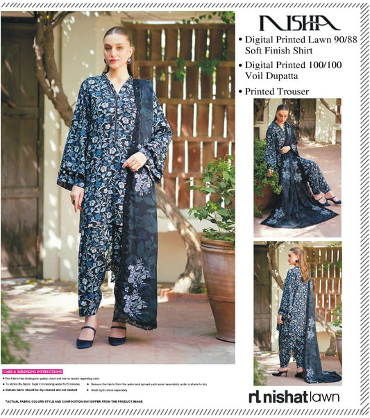 Nishat 3pc Lawn Voile Dupatta