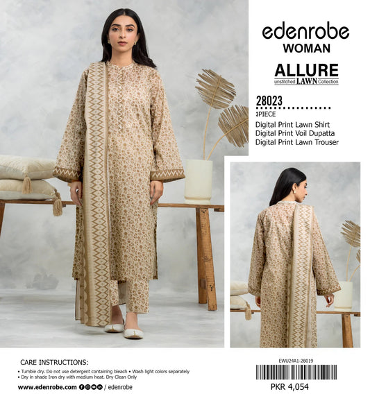 Edenrobe 3pc Lawn Voile Dupatta