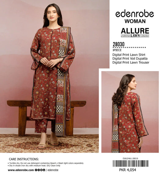 Edenrobe 3pc Lawn Voile Dupatta