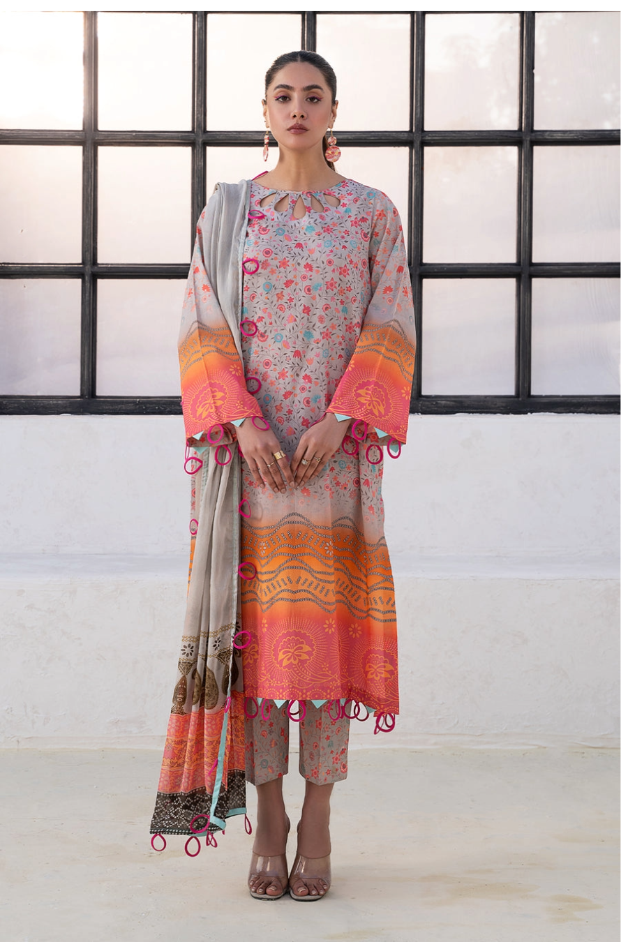 CHARIZMA 3PC LAWN CHIFOON DUPATTA